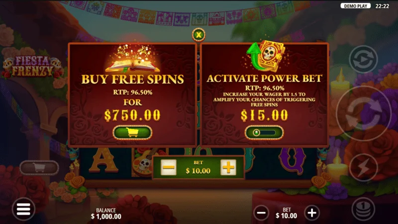 Fiesta Frenzy – Bonus Buy Bildschirm